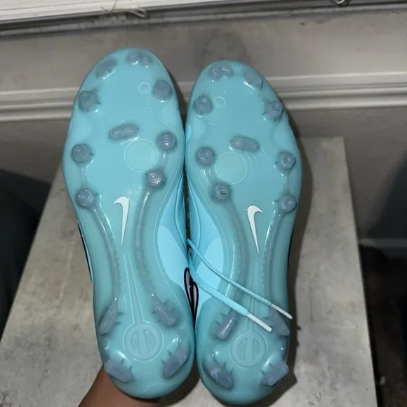 Nike Tiempo Athletic Cleats - Light Blue and Pink